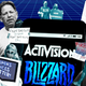 A collage of images related to the Activision Blizzard lawsuits.